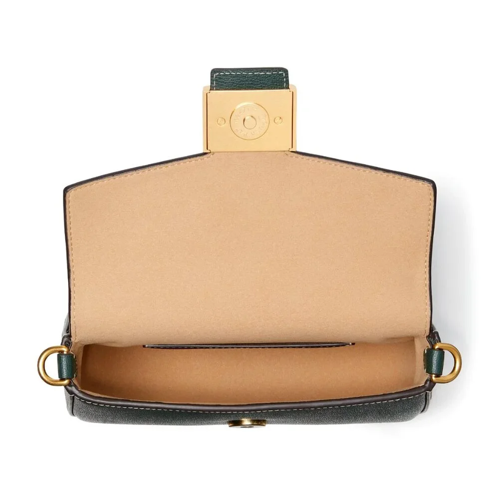 New Kate Spade Katy Textured Leather Flap Small Crossbody Rock Garden Green - Picture 3 of 6